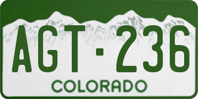CO license plate AGT236
