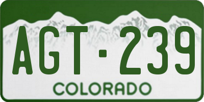 CO license plate AGT239