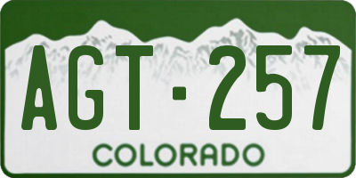 CO license plate AGT257