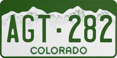 CO license plate AGT282