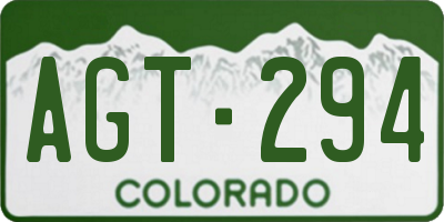 CO license plate AGT294