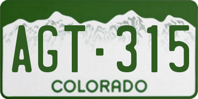 CO license plate AGT315