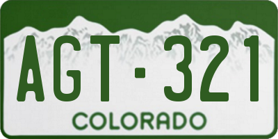 CO license plate AGT321