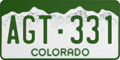 CO license plate AGT331