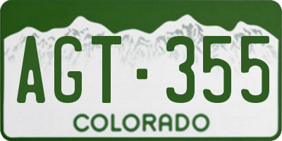 CO license plate AGT355