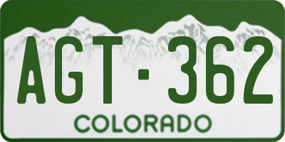 CO license plate AGT362