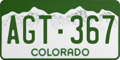 CO license plate AGT367