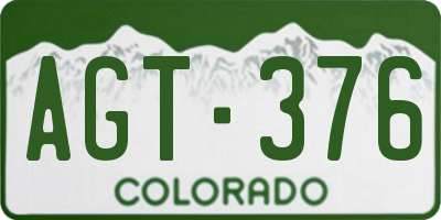 CO license plate AGT376