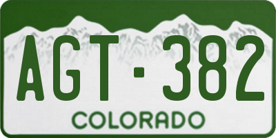 CO license plate AGT382