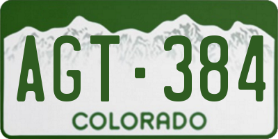 CO license plate AGT384