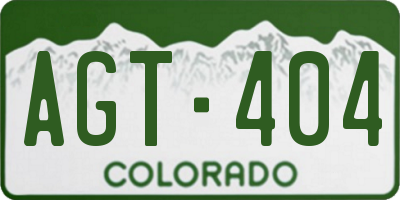 CO license plate AGT404