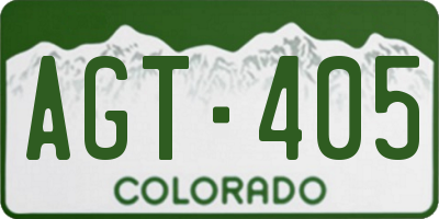 CO license plate AGT405