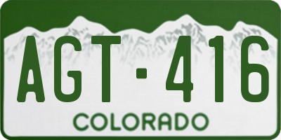 CO license plate AGT416