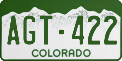 CO license plate AGT422