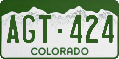 CO license plate AGT424