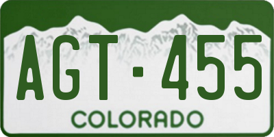 CO license plate AGT455