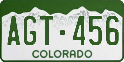 CO license plate AGT456