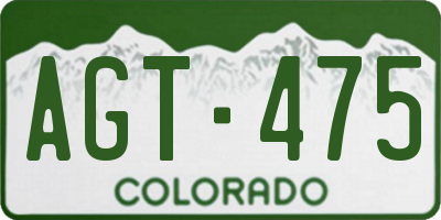 CO license plate AGT475