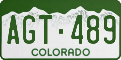 CO license plate AGT489