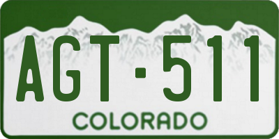 CO license plate AGT511