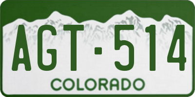 CO license plate AGT514