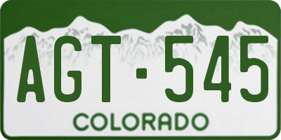 CO license plate AGT545