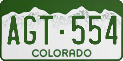 CO license plate AGT554