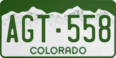 CO license plate AGT558