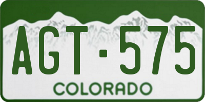CO license plate AGT575