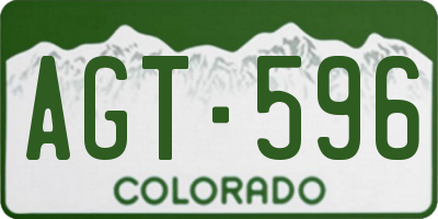 CO license plate AGT596