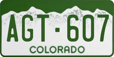 CO license plate AGT607