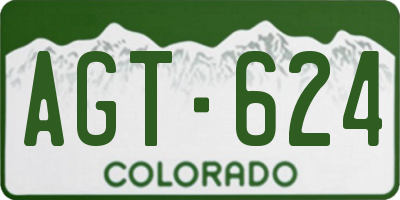CO license plate AGT624