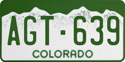 CO license plate AGT639
