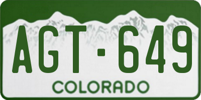 CO license plate AGT649
