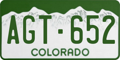 CO license plate AGT652