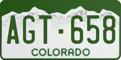 CO license plate AGT658
