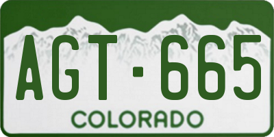 CO license plate AGT665
