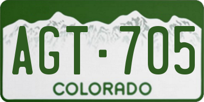 CO license plate AGT705