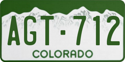 CO license plate AGT712