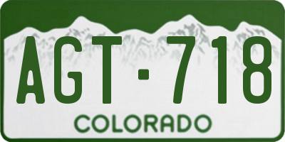 CO license plate AGT718