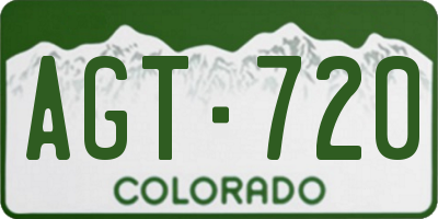 CO license plate AGT720