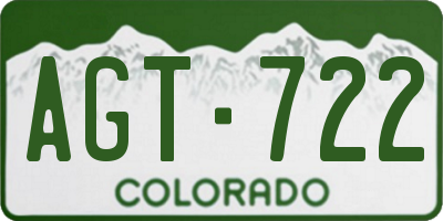 CO license plate AGT722