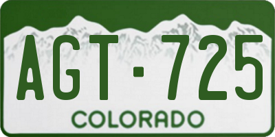 CO license plate AGT725