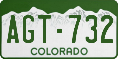 CO license plate AGT732