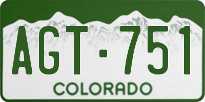 CO license plate AGT751