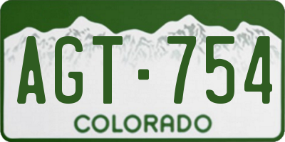 CO license plate AGT754