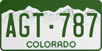 CO license plate AGT787
