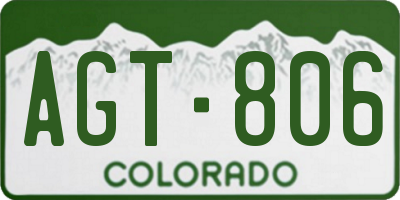 CO license plate AGT806