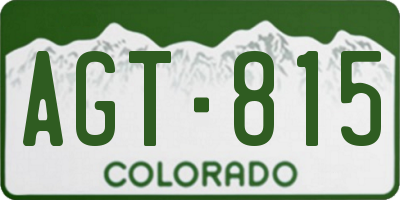 CO license plate AGT815