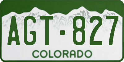 CO license plate AGT827